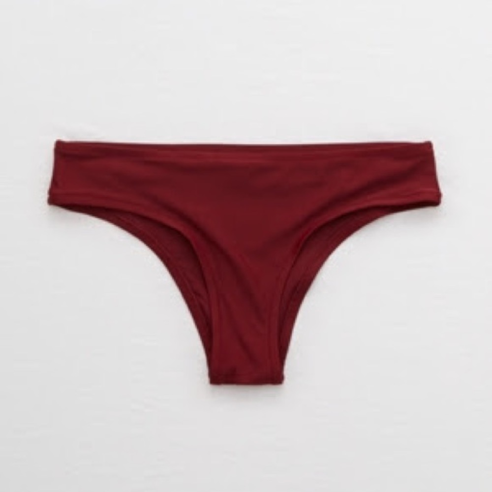 Aerie Swim Cheeky Hipster Bikini Bottom Brick Red - S/P